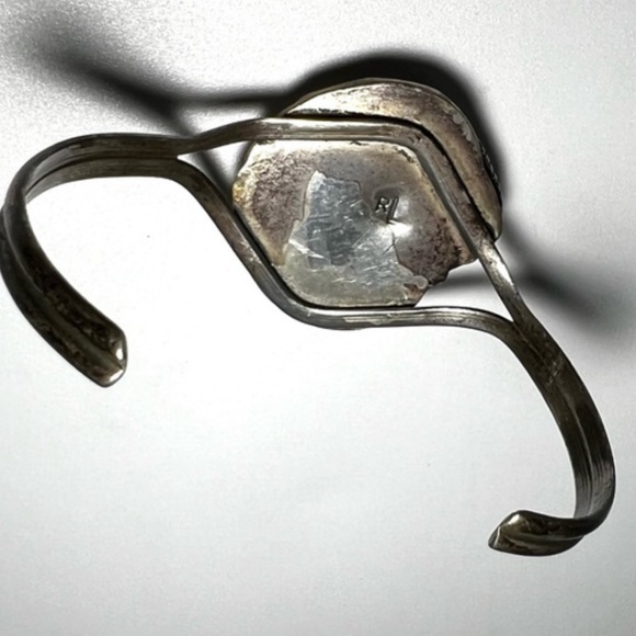 Vtg Signed Rose Lincoln Morenci Turquoise Sterling Silver Native American Cuff